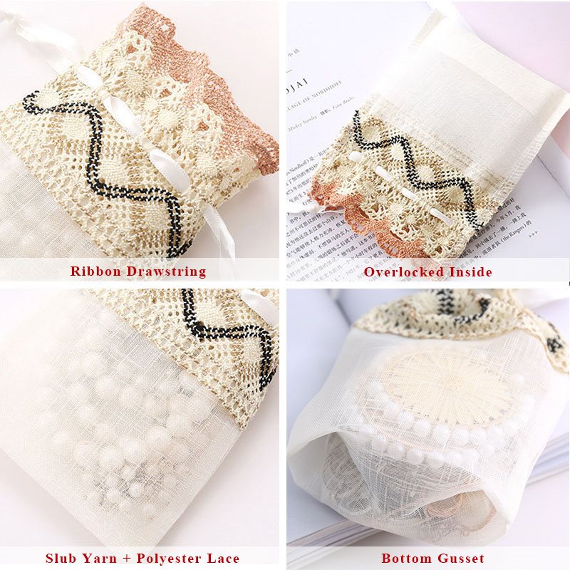 Picture of Embroidered Lace Organza Gift Bags 