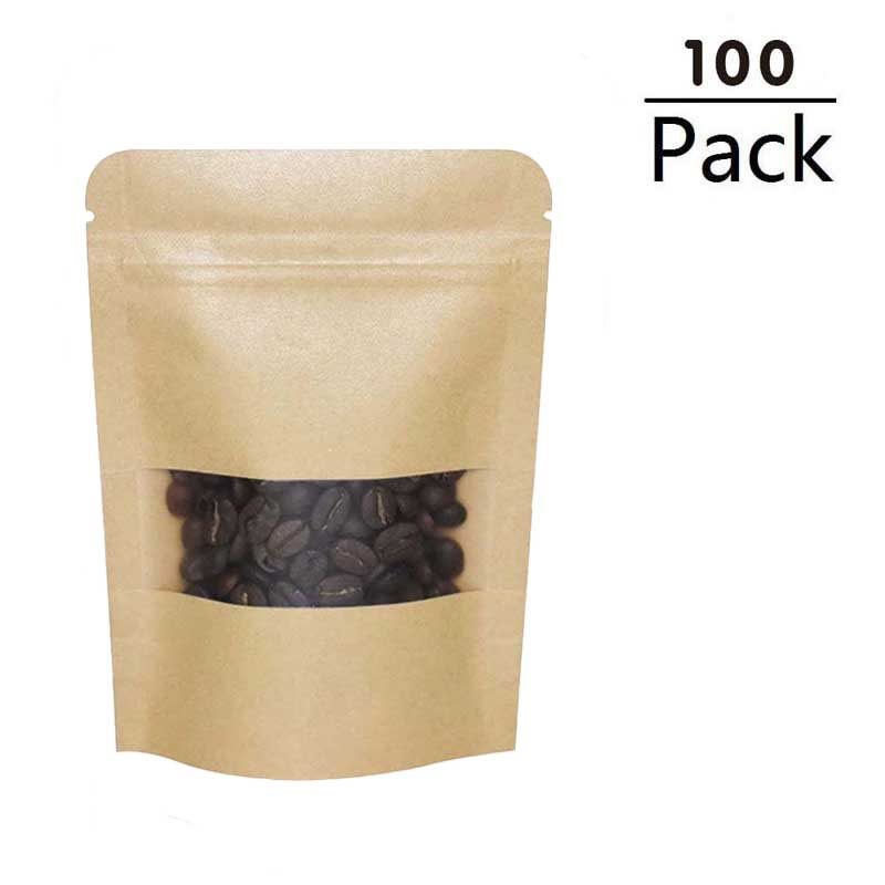 Picture of 300g Kraft Stand Up Pouches with Clear Window
