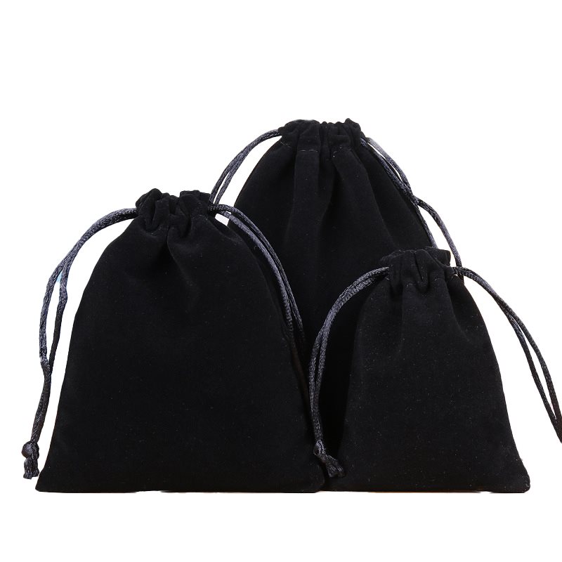 Picture of Black Velvet Drawstring Bags 