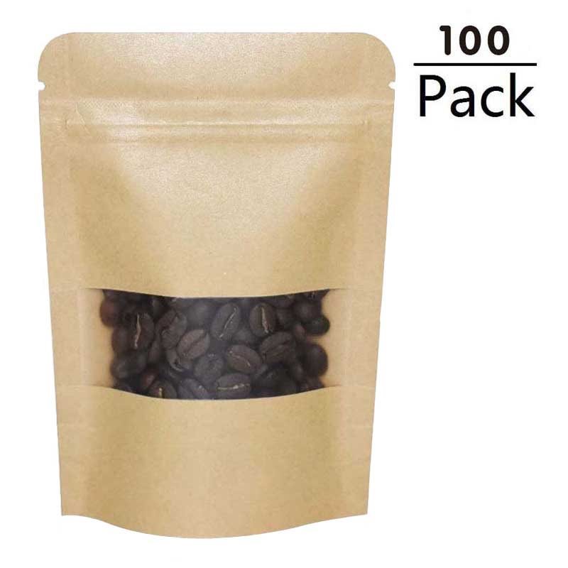 Picture of 2kg Kraft Stand Up Pouches with Clear Window