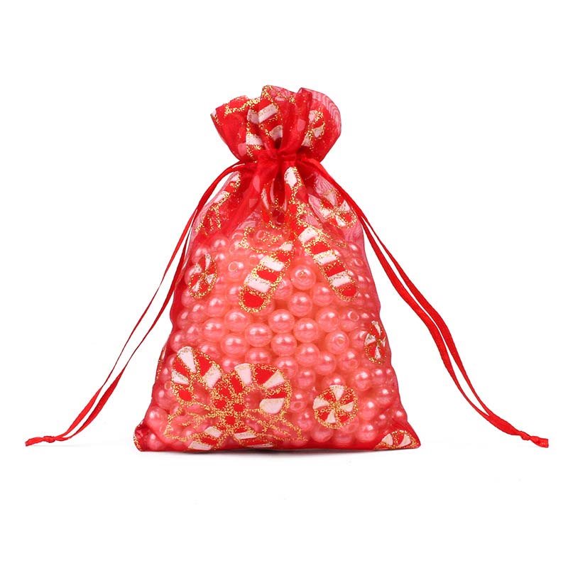 Picture of Christmas Organza Bags - Christmas Cane