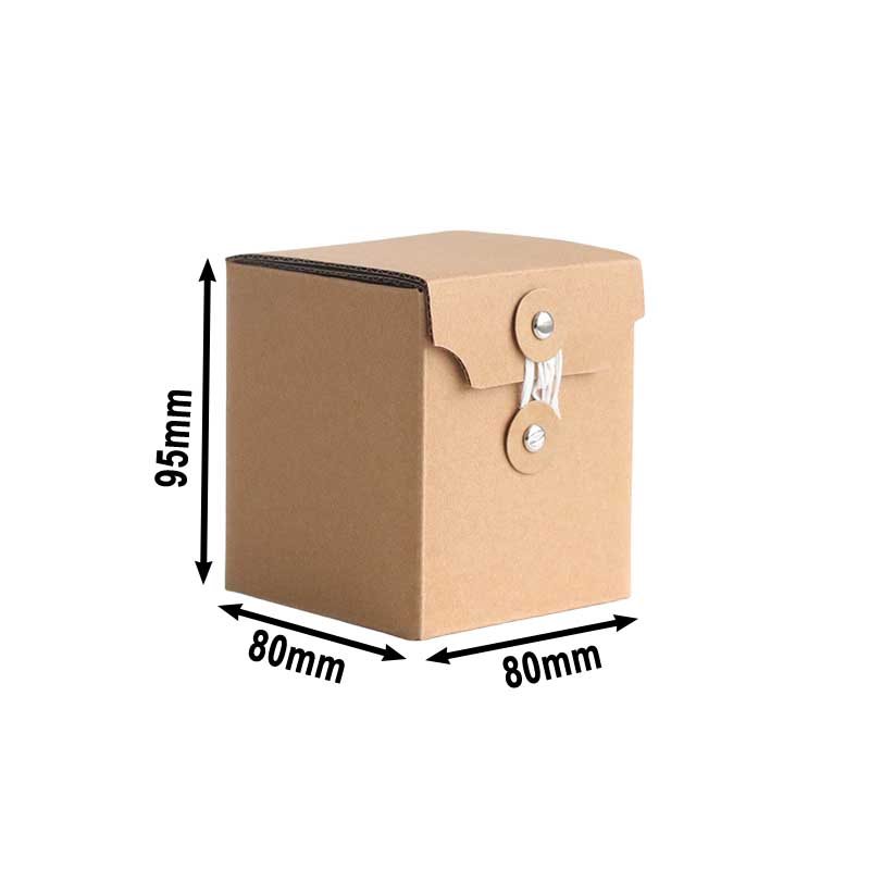 Picture of Candle Boxes Packaging With Button Rope - Brown Cardboard 80×80×95 