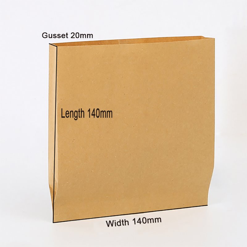 Picture of Grease Resistant Kraft Paper Food Bags - Flat bottom