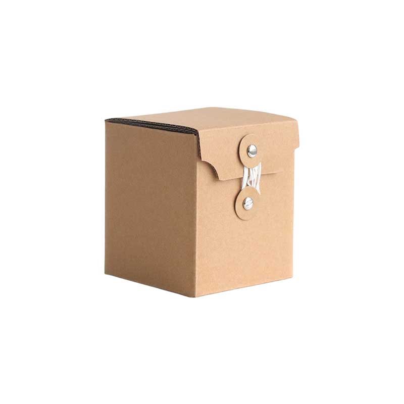 Picture of Candle Boxes Packaging With Button Rope - Brown Cardboard 80×80×95 
