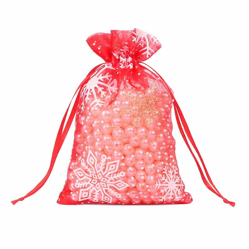 Mixed Christmas Organza Bags - 10 Patterns - 50/pack - 2 Item(s), 