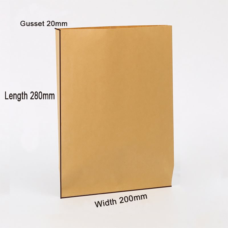 Picture of 65g Grease Resistant Kraft Paper Food Bags - Flat bottom